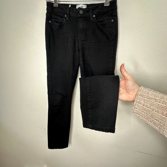 Paige Black Shadow Verdugo Ultra Skinny Jeans 5 Pocket Design Zip Fly Button 27 - Picture 5 of 14